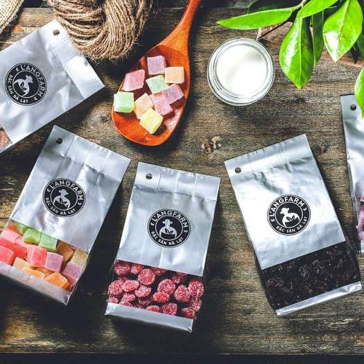 Kẹo hương thập cẩm dẻo L'ANGFARM - Đặc sản Đà Lạt 180g/bịch, mẫu bịch bạc
