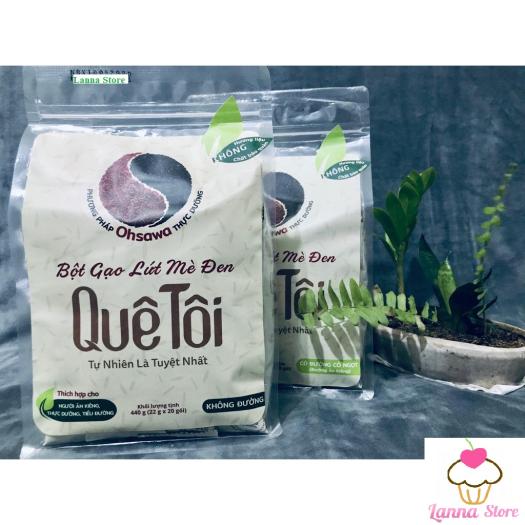 Bột gạo lứt mè đen / bột ngũ cốc Quê Tôi giảm cân/ Ăn kiêng / Eat Clean / tập gym 440gr - Túi 20 Gói