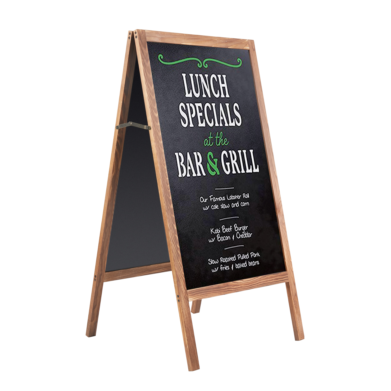 UNHO เขียนได้สองด้าน กระดานดำ Wooden Chalkboard กระดานดำแม่เหล็ก ป้ายเมนู ป้ายบอร์ด(หากมีข้อบกพร่องสามารถติดต่อผู้ขายเพื่อส่งซ้ำได้)