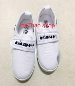 Giày thể dục thể thao DÁN Trắng vải NỮ ASIA