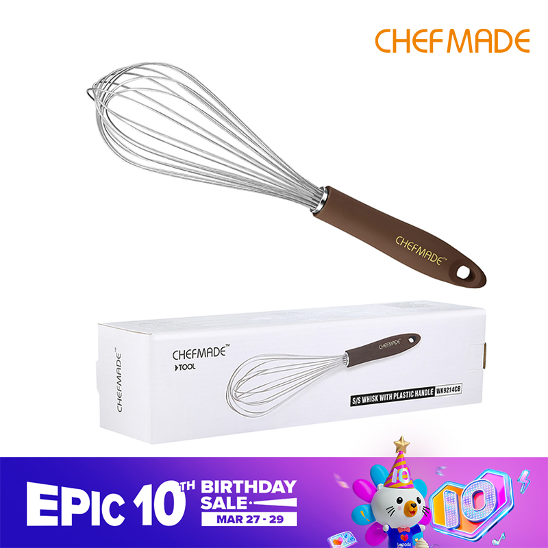 Máy Đánh Trứng 11 Inch Của Chefmade Với Tay Cầm Trượt Không Dính, Máy Đánh Trứng Bằng Thép Không Gỉ 18/8 Không Dính, Được FDA Phê Chuẩn Cho Việc Trộn Nướng Nhà Bếp