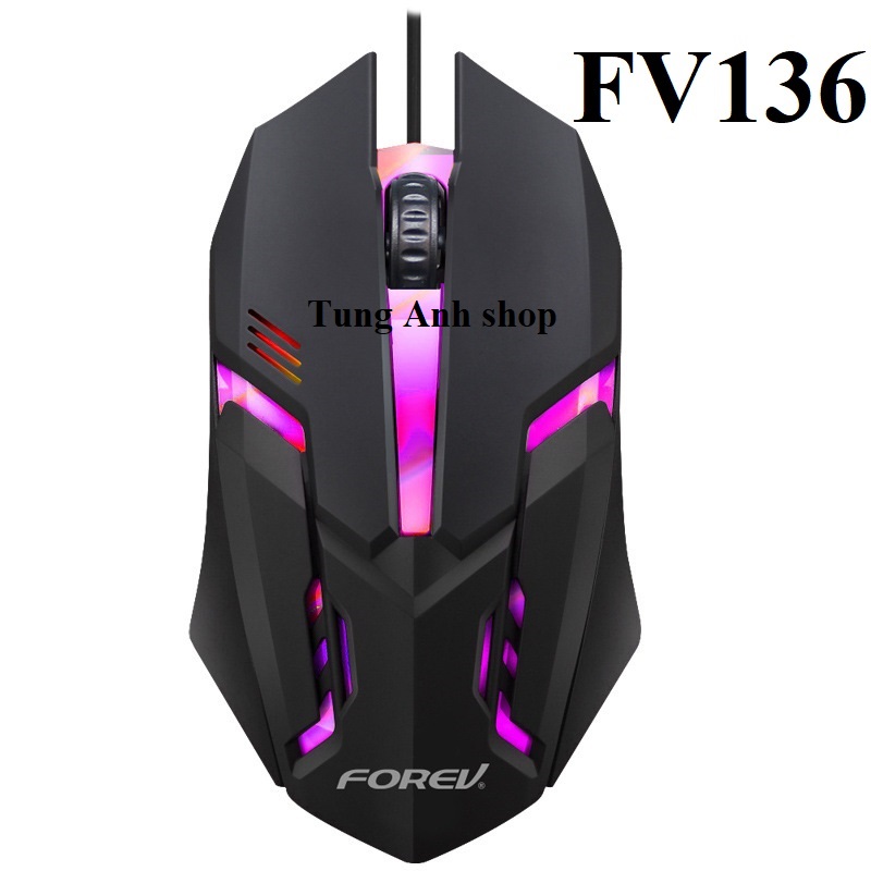Chuột máy tính, chuột văn phòng chính hãng FOREV siêu bền siêu nhậy FV-136 / ZP220 thiết kế 3D nhỏ gọn tiện lợi chiều dài dây 1m