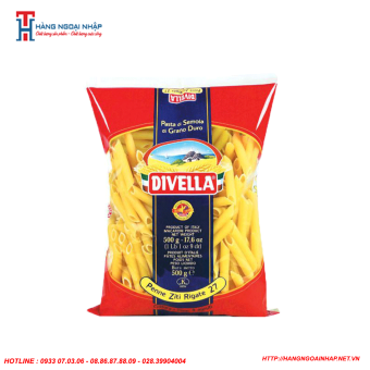NUI ỐNG XÉO PENNE ZITI RIGATE 27 DIVELLA 500G