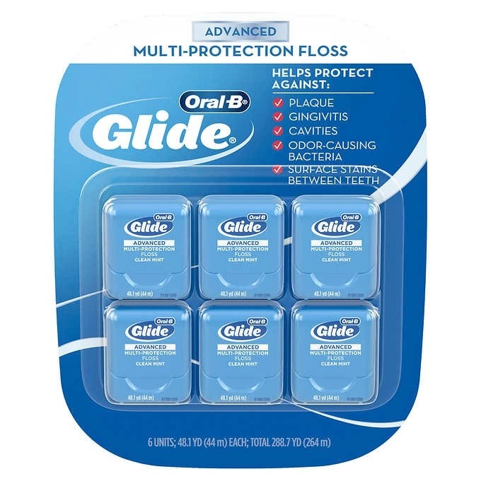 Chỉ nha khoa Oral B Glide Advanced Multi Protection Floss Clean giúp làm sạch các mảng bám ở kẽ răng - EDS