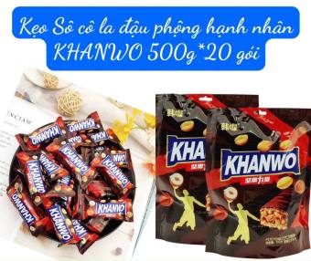 Combo 1000g Kẹo Socola đậu phộng Hạnh nhân Khanwo mềm ngon đã nghiền
