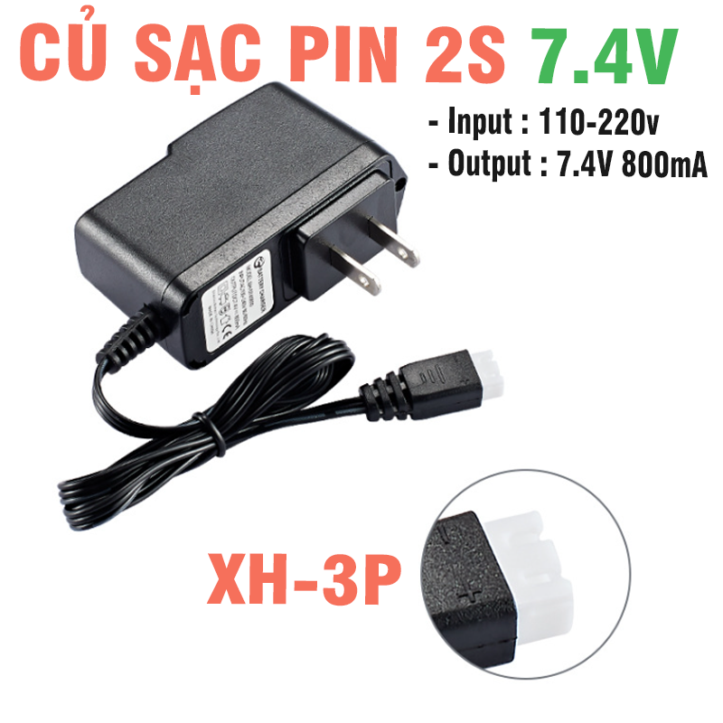 Củ sạc pin 7.4v cổng nối xh-3p