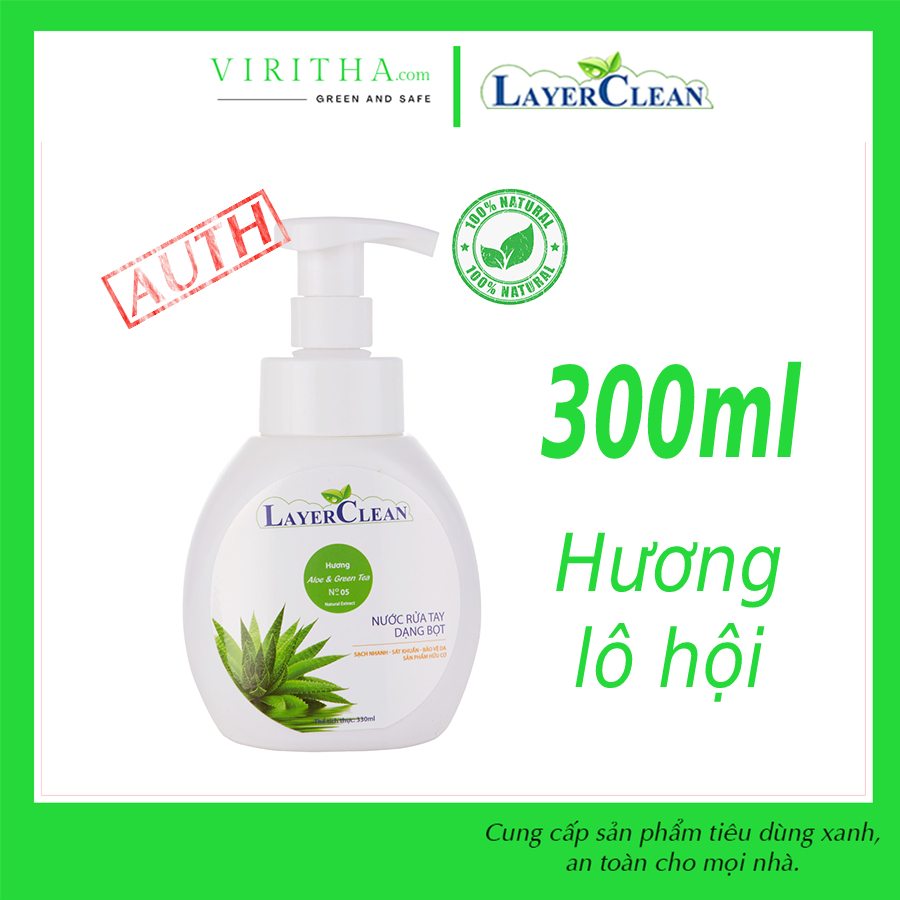 [HỎA TỐC HCM] Nước rửa tay sinh học Layer Clean 330ml Hương Lô hội trà xanh