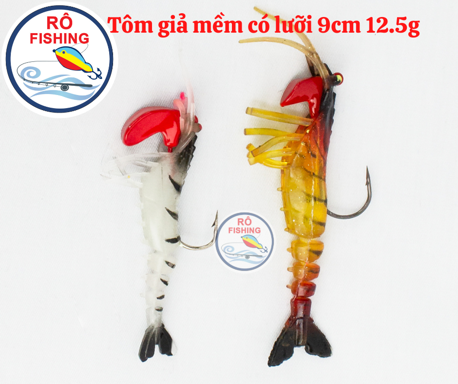 Mồi câu cá giả hình tôm có lưỡi câu lure 12.5g/ Mồi tôm giả câu cá có lưỡi