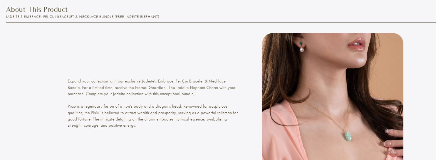 Hoseiki Jadeite's Embrace: Fei Cui Bracelet & Necklace Bundle (Free Jadeite Elephant) · v3