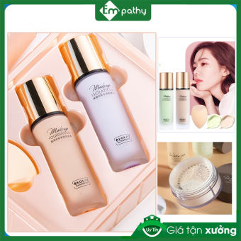 Bộ trang điểm kem nền HANYAS 4 in 1 gồm kem che khuyết điểm, kem lót, phấn phủ, mút trang điểm