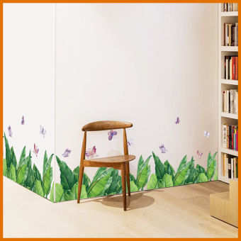 Decal dán tường chân tường lá xanh XL7201