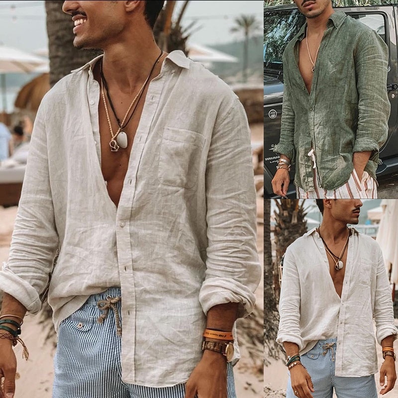 Casual white clearance linen shirt