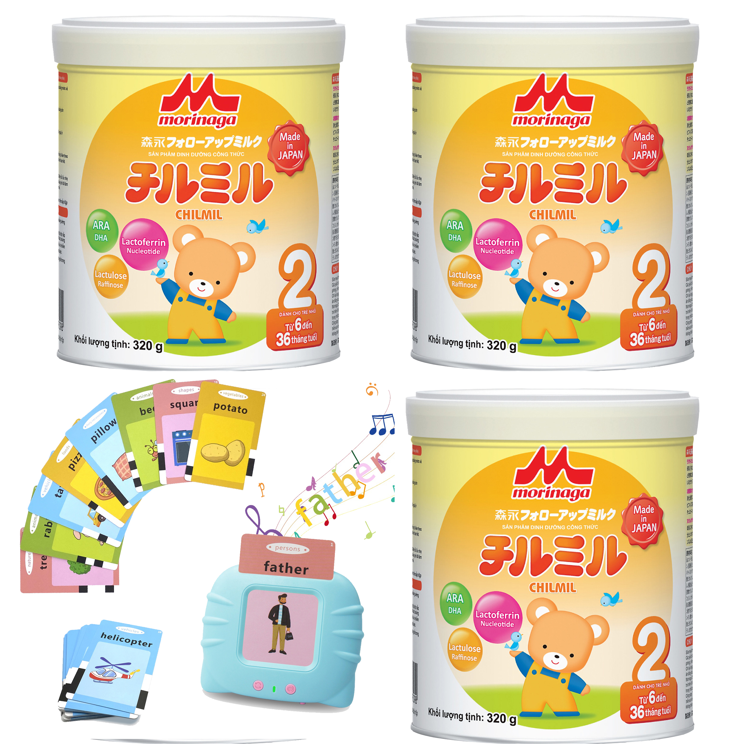 Combo 3 lon sữa morinaga số 2 chimil 320g/850g