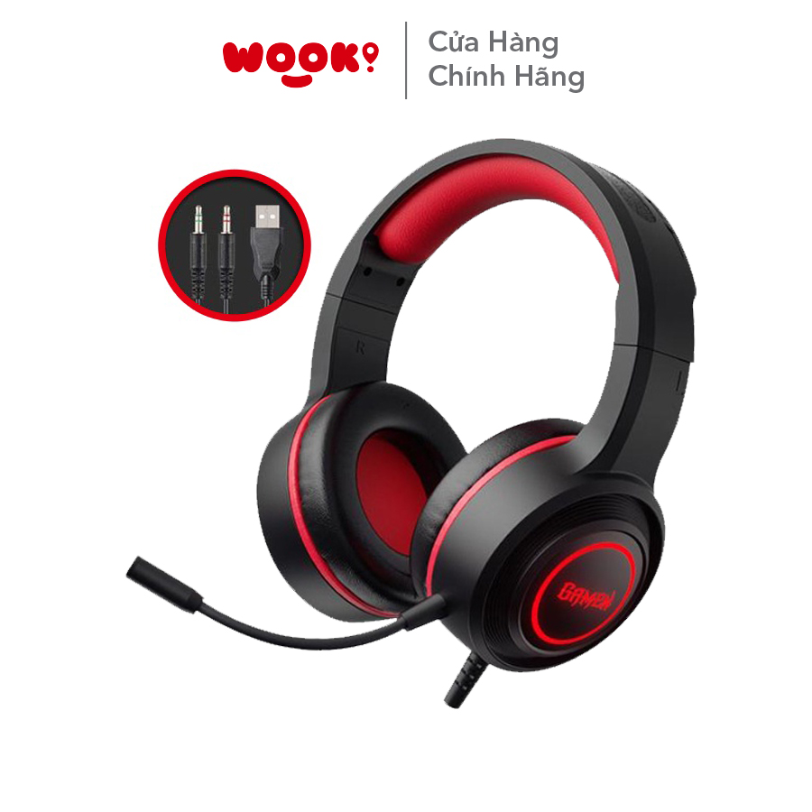 Tai nghe chụp tai gamen gh100 hiệu ứng led kiểu dáng gaming hàng chính hãng bảo hành 12 tháng 1 đổi 1