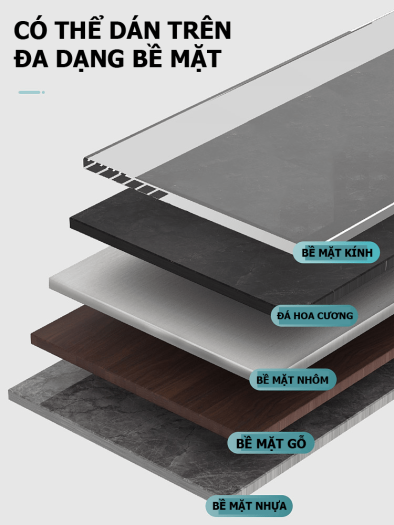 Miếng dán tường gờ góc vuông để giá kệ siêu dính MDT00005