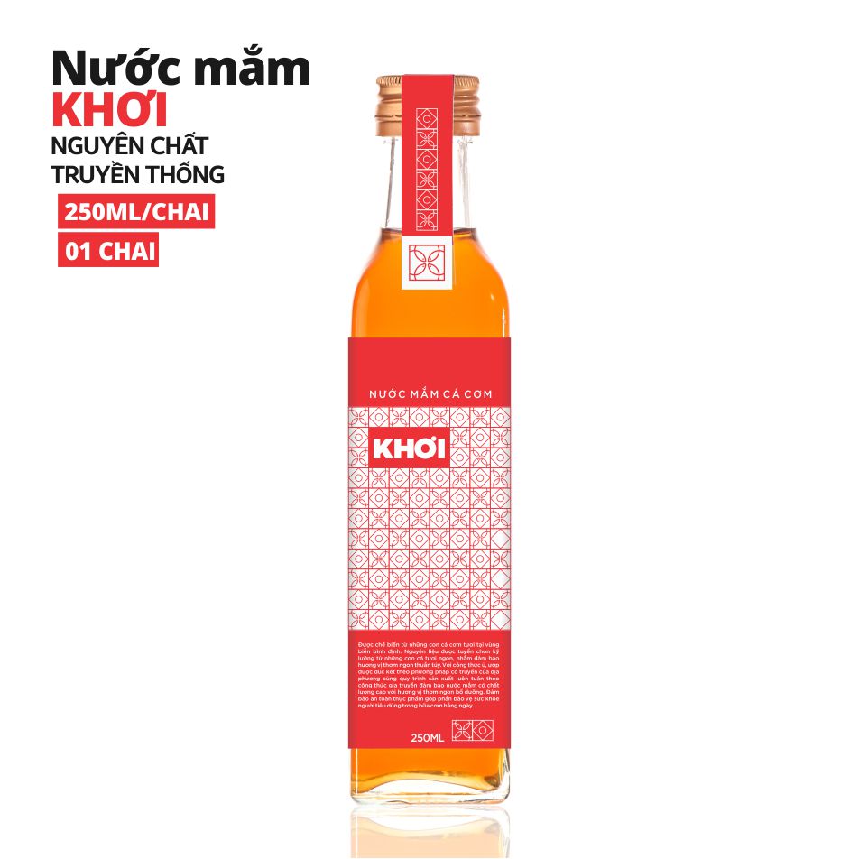 Nước Mắm - Nước Mắm Cá Cơm nguyên chất Khơi 250ml vị truyền thống - Sản xuất thủ công - Đặc sản Bình Định