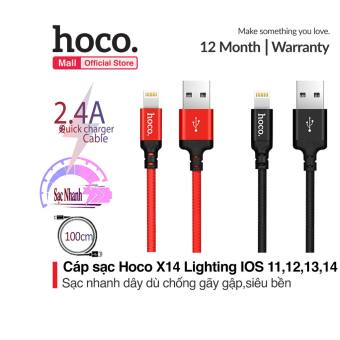 Cáp sạc Lightning Hoco X14 sạc nhanh 2.0A cho iPhone/iPad dài 1m