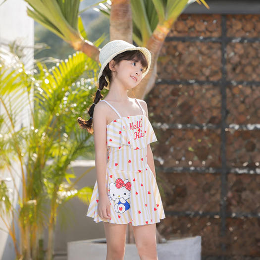 Thời trang trẻ em - Đầm thun ngắn cho bé hình Hello Kitty - Quần áo bé gái  - Bộ bé gái - phụ kiện laptop quà lưu niệm