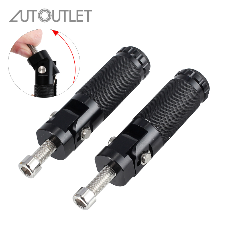 Autoutlet một cặp gác chân gấp 8mm thông dụng cho mô tô xe máy xe đạp gác chân bằng nhôm màu bạc/màu đen