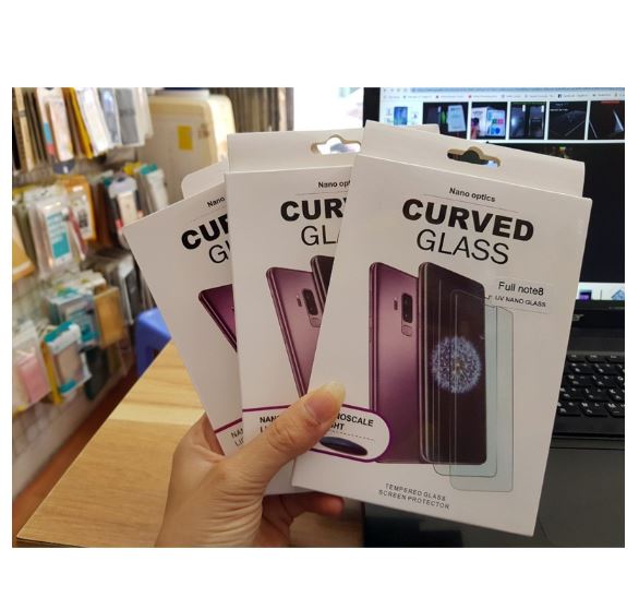Kính cường lực trong suốt Full màn hình Full keo UV cho điện thoại Samsung Galaxy Note 8/ Note 9