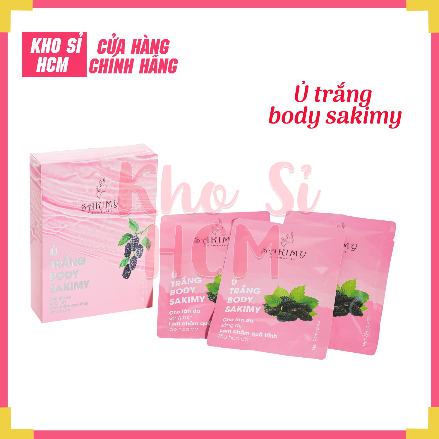 Tắm trắng da Ủ trắng body SAKIMY hộp 3 gói chính hãng