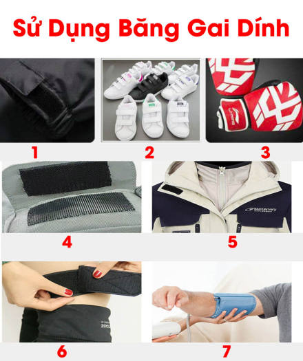 Băng gai dính khóa nhám gai, miếng dán vải 2 mặt dán giày, túi xách, quần áo các vật dụng khổ 2cm