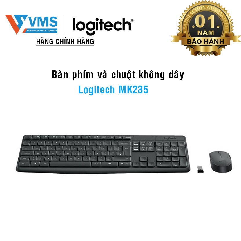 Bộ bàn phím chuột không dây Logitech MK235 Wireless