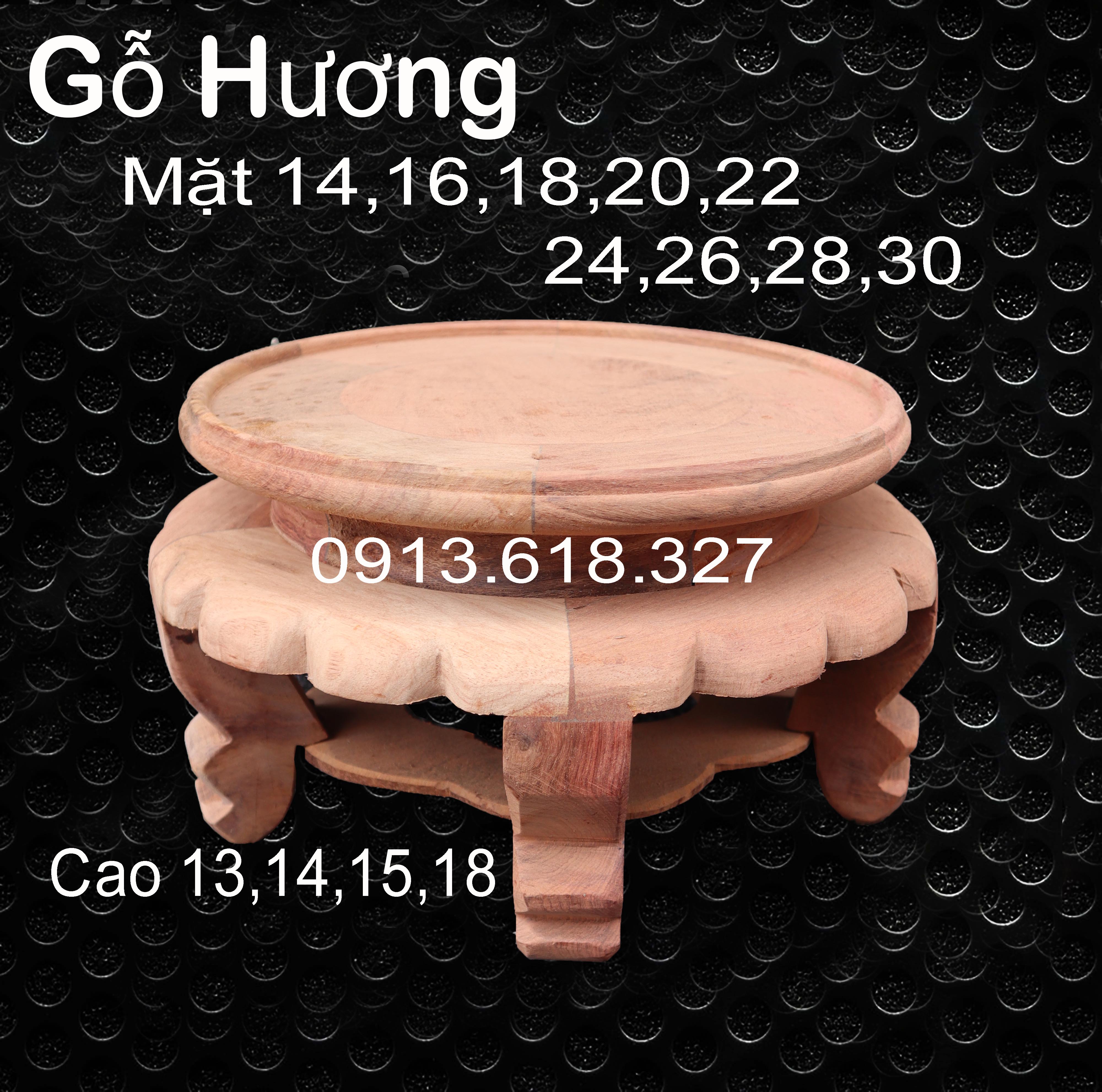 Đôn Váy Đế tròn kỷ váy kê đồ gỗ hương trang trí cao 13cm