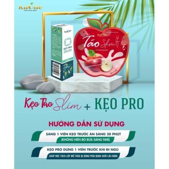 Kẹo Táo Giảm Cân Kaone Slim + Kẹo Pro Siết Eo Giảm Mỡ Bụng Đùi Bắp Tay