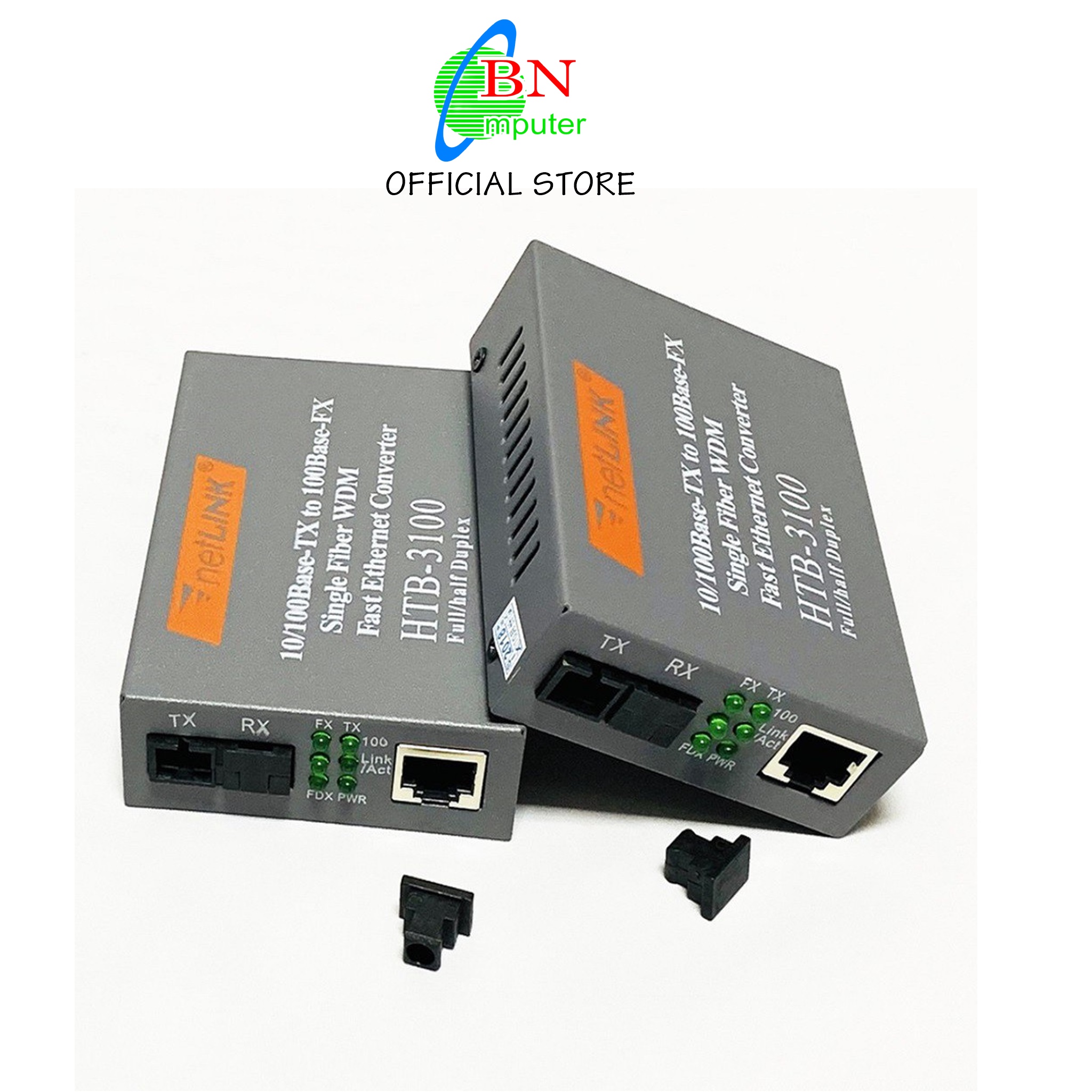 Bộ converter quang 1 sợi netlink htb- 3100 ab-25km bảo hành 12 tháng