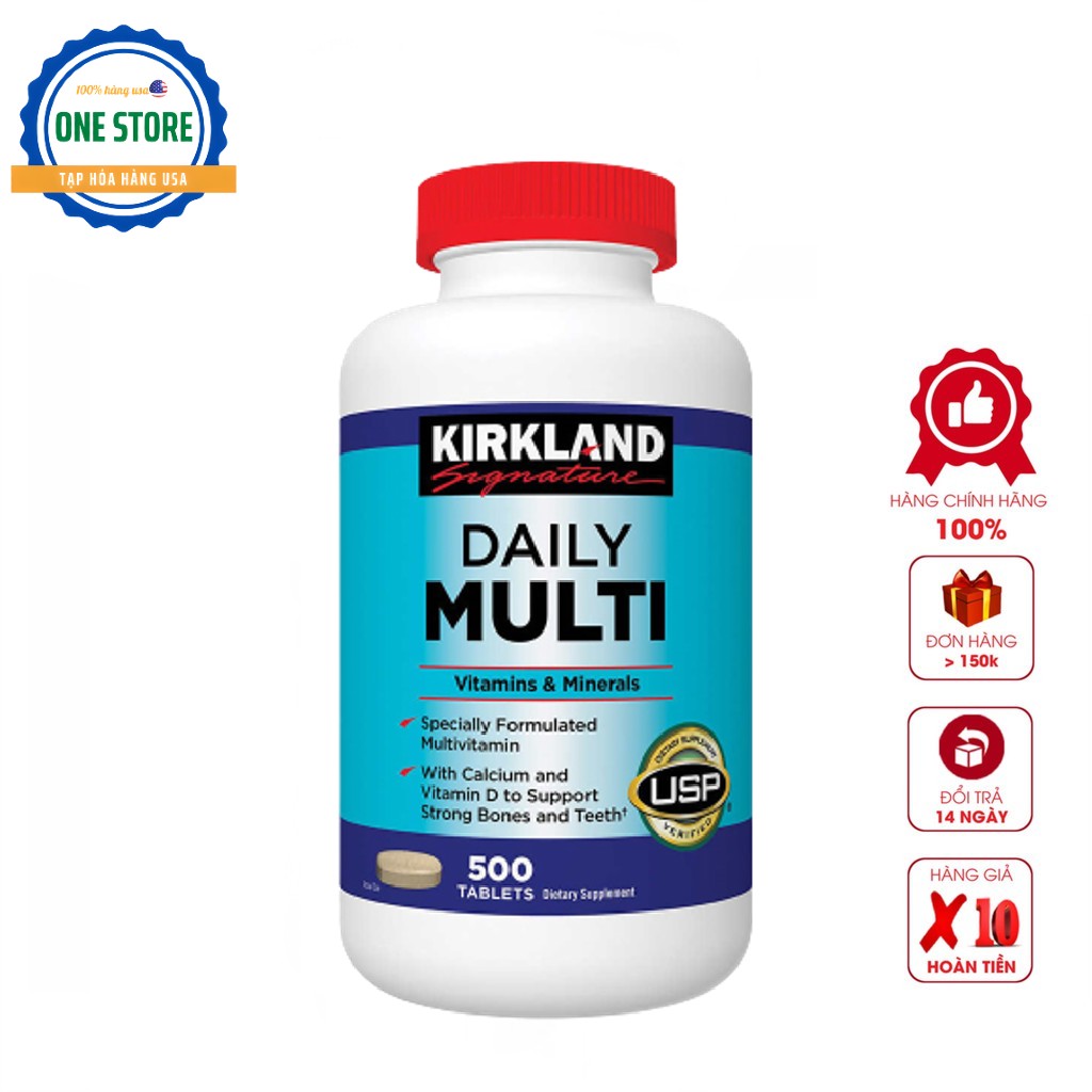 Viên uống bổ sung vitamin tổng hợp Kirkland Signature Daily Multi 500 viên