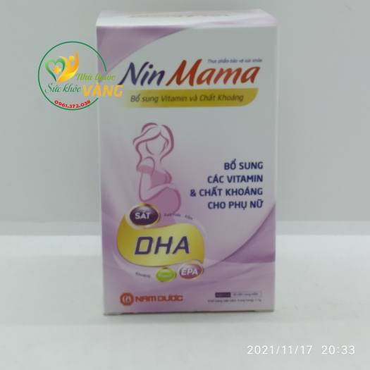 Nin Mama bổ sung sắt, DHA và các khoáng chất cho mẹ bầu