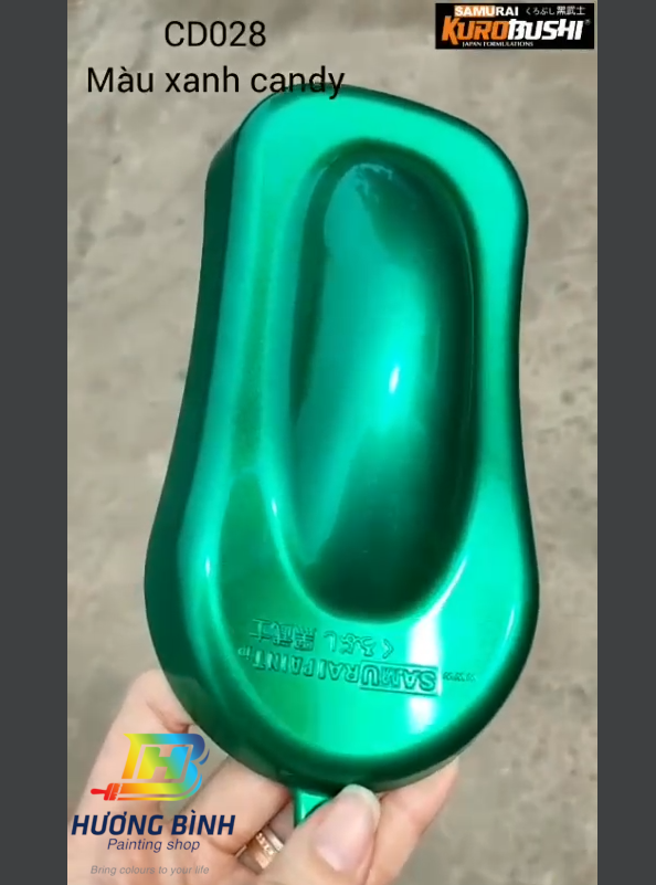 Sơn xịt Samurai màu Xanh Candy Đậm - CD028 (cần sơn trên nền màu Bạc) (400ml)