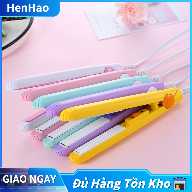 Máy làm tóc cầm tay Chất lượng cao Máy duỗi tóc mini Sắt màu hồng Gốm sứ Duỗi thẳng Dụng cụ tạo kiểu tóc Máy uốn tóc