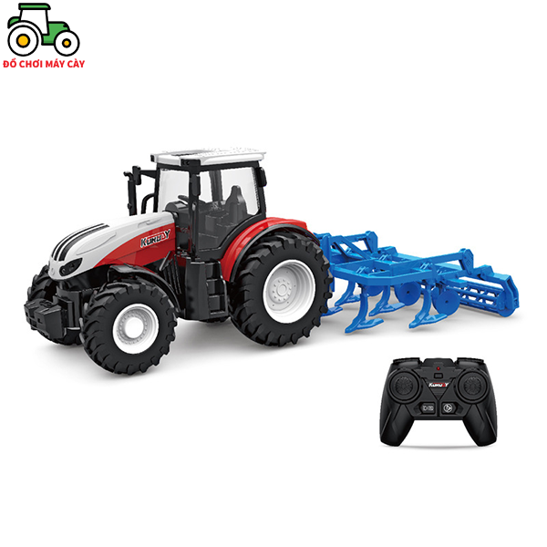 Máy kéo 210 hp_bánh nhỏ + dàn cày - điều khiển từ xa ; xe máy cày đồ chơi, xe nông trại, mk16bndc