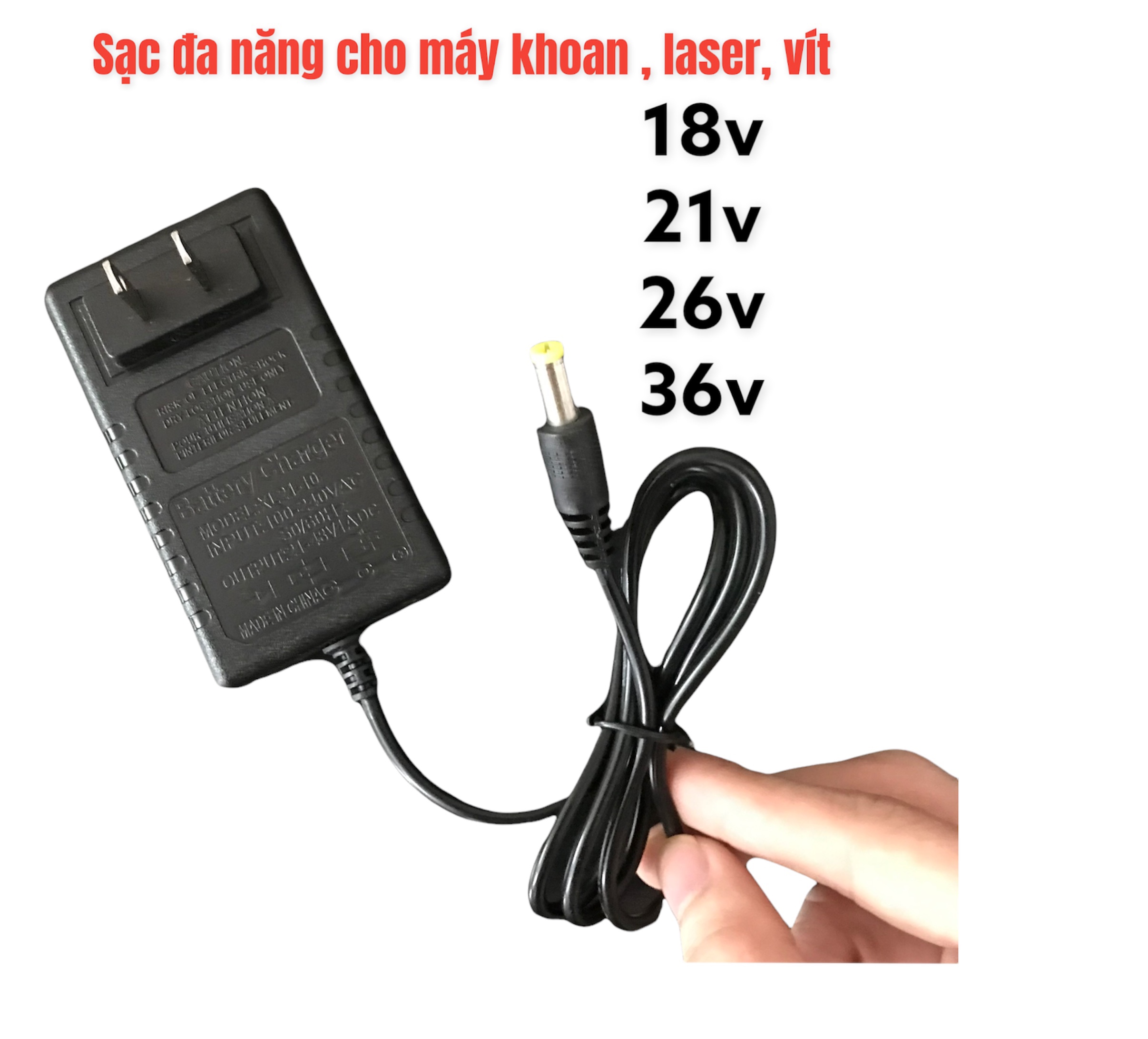 Sạc Pin dùng cho máy khoan pin 18v, 21v, 24v, 26v, 36v