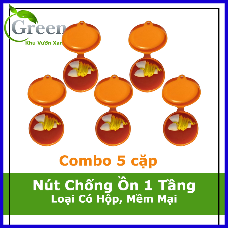 Combo 5 cặp nút chống ồn bịt tai 1 tầng mềm dẻo, chống ồn hiệu quả