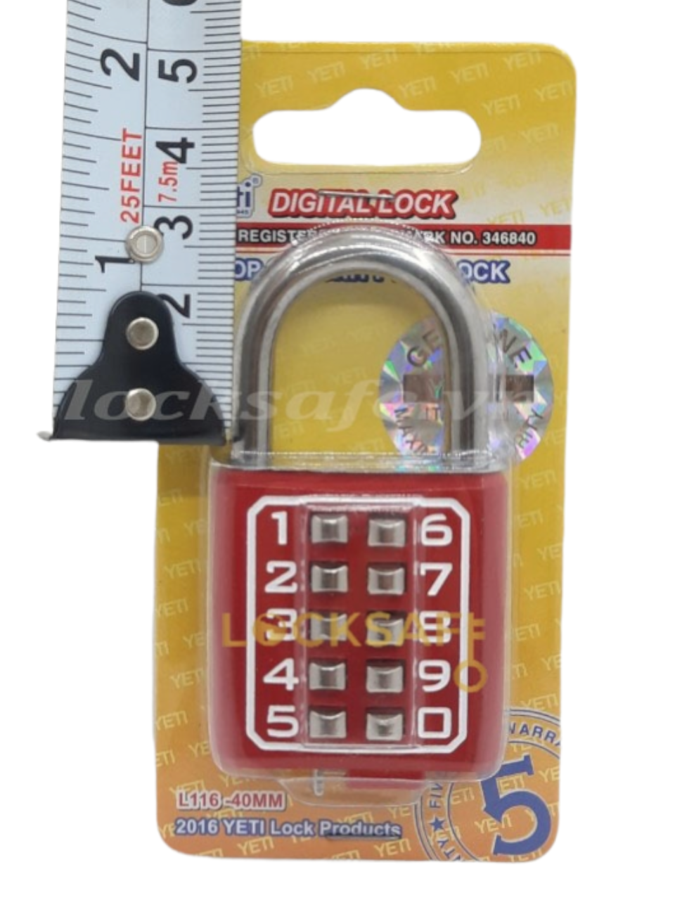 Ổ Khóa Số YETI Đi Kèm Mã Số Cố Định 8 số (35mm) và 10 số (40mm) Hàng Đài Loan