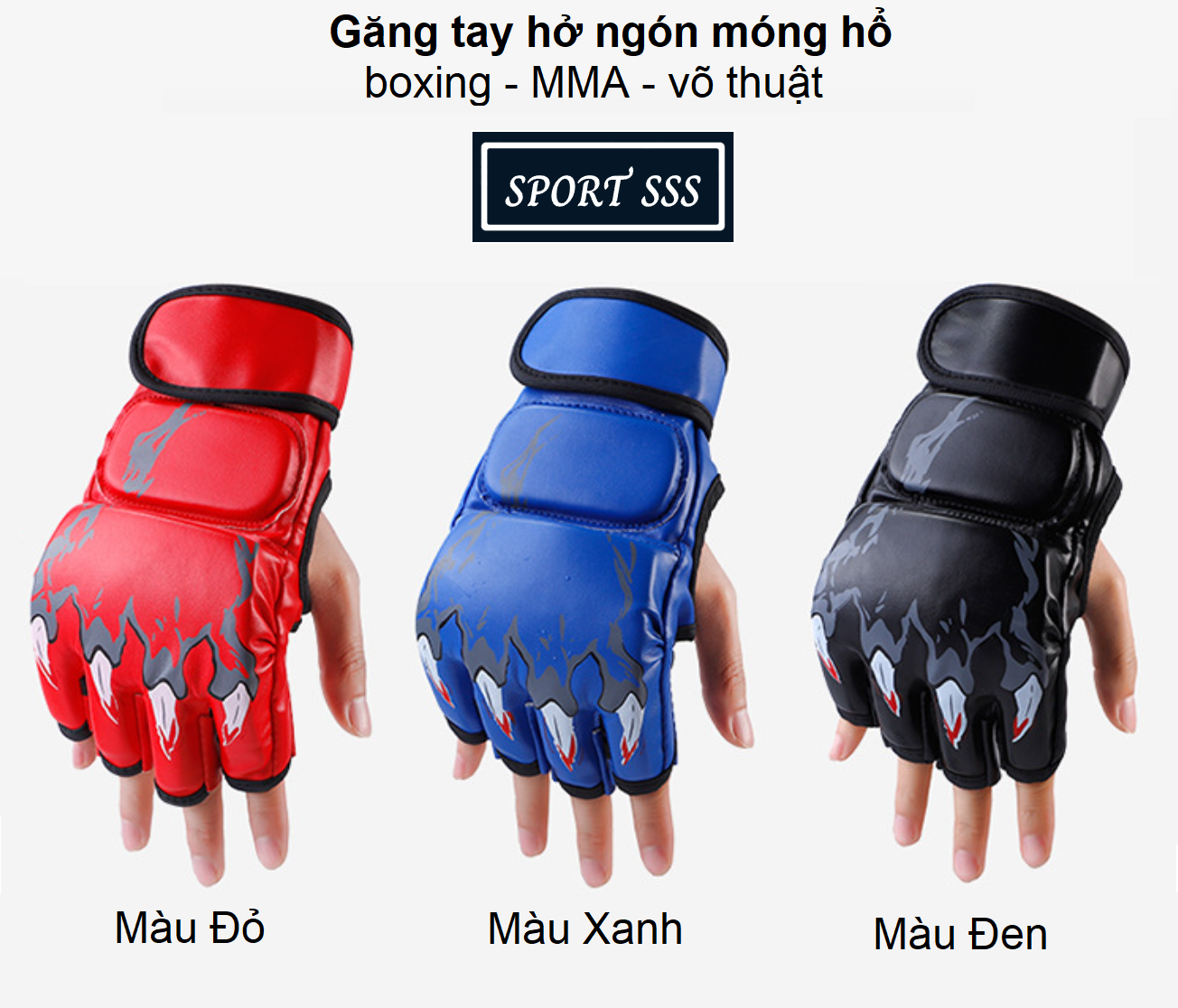 Găng Tay hở ngón Boxing đấm bốc Thể Thao Ufc ,MMA cho người lớn.