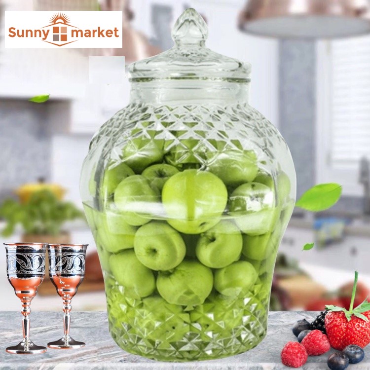 Bình ngâm thủy tinh kim cương 8833 dung tích 2,5 lít không van