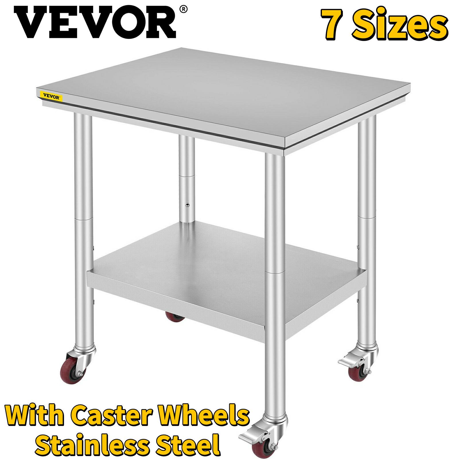 heavy duty stainless steel table with wheels