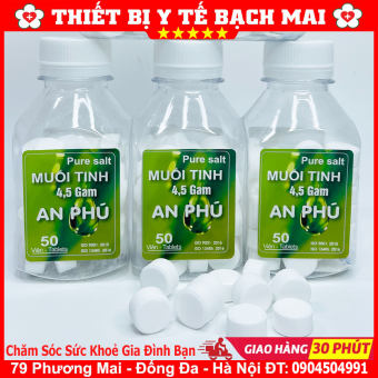 Viên Muối Tinh Khiết AN PHÚ - Viên Muối Sinh Lý Tự Pha - Hộp 50 Viên - 1 Viên Pha 500ml Nước