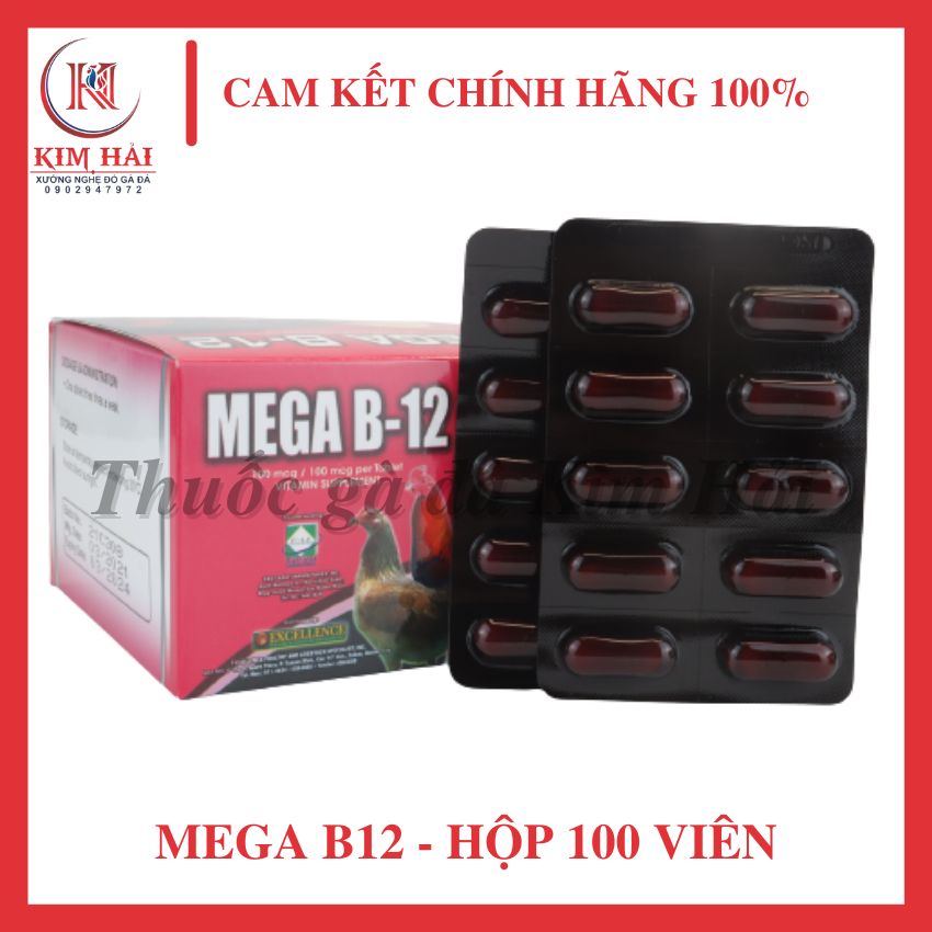 Mega b12-chiết lẻ 5 vỉ x 10 viên-[cho gà uống hằng ngày]-dinh dưỡng cao cấp số 1 dành cho gà đá.