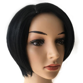 Tóc Giả Bob Ngắn Chịu Nhiệt Màu Đen Tự Nhiên Cho Phụ Nữ Người Mỹ Gốc Phi