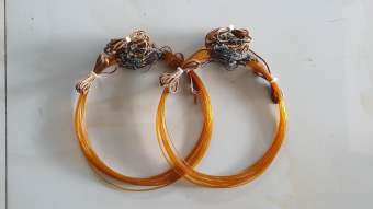 2 bộ thòng dây màu cỏ khô ( 2 bộ 40 vòng bẫy quốc , bịp đường kính 9cm ) bẫy gà cước thái, dù siêu bền, khoen đồng hàng thái lan ( 2 bộ 40 vòng dài 4m )