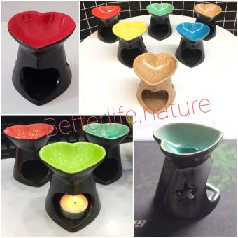 Đèn xông tinh dầu đốt bằng nến hình tim gốm Bát Tràng - Better Life