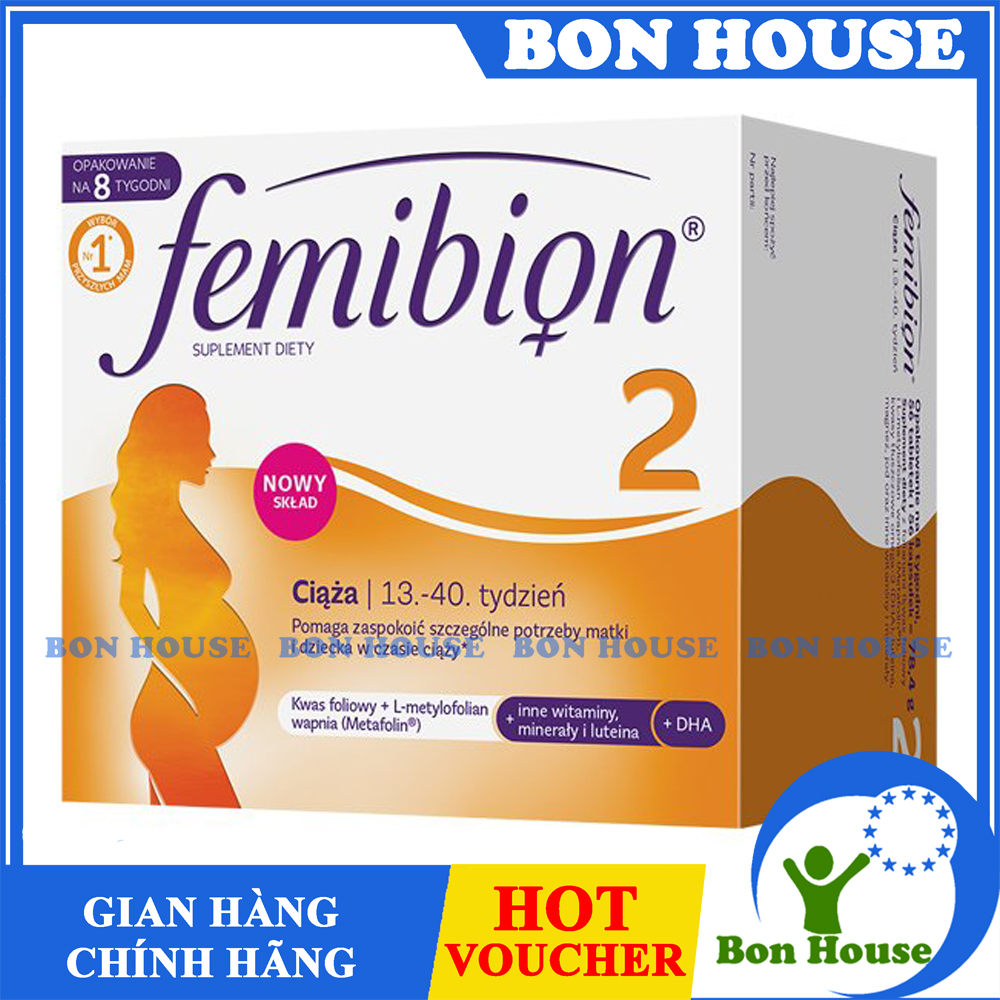 Vitamin Bầu Femibion số 2 hộp 4 tuần, hàng chính hãng, đủ bill