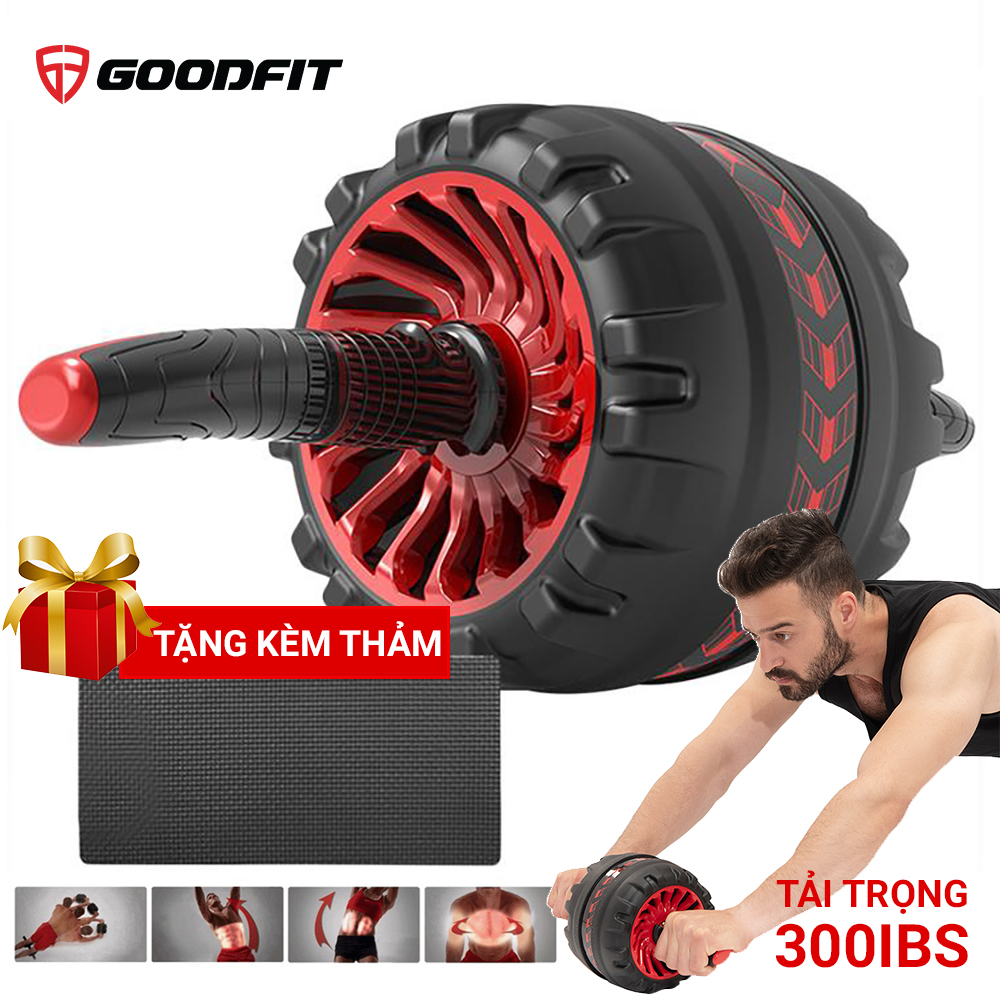 [ HÀNG CAO CẤP ] Con Lăn Tập Bụng Ab Roller Có Lò Xo Trợ Lực Goodfit GF600AB, Chất Liệu: Thép Nhựa Chịu Lực, Cao Su Lò Xo, Lá Thép Bản Rộng Tân Tiến Hơn Lò Xo Xoắn Ốc Thông Thường, Hệ Thống Bánh Răng Chống Trượt Hiệu Quả.