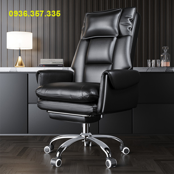 Ghế Xoay Văn Phòng Ngả Lưng Có Gác Chân Hiện Đại Ghế Giám Đốc, Ghế Boss Bọc Da Cao Cấp