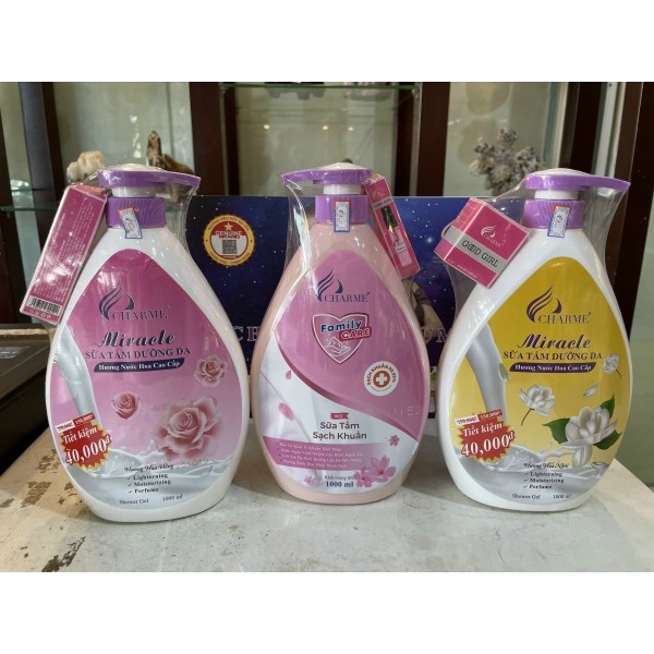 Sữa tắm dưỡng da miracle 1000ml tặng nước hoa 3ml